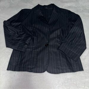 Mossimo Black with Silver Pinstripe Fitted 3/4 Sleeve Blazer Women’s Size Large